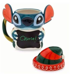 Disney Lilo & Stitch Christmas Mug Chalk Board With Lid